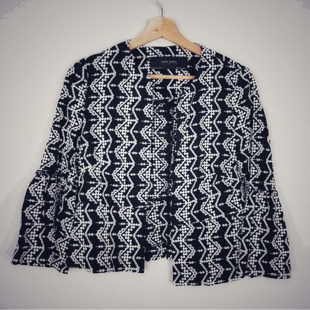 Zara Black and White Patterned Jacket